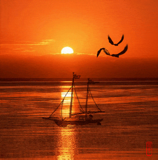 《黄昏恋》 太阳落山近黄昏 霞光异彩染祥云 登高远眺寻旧梦 夕阳美景