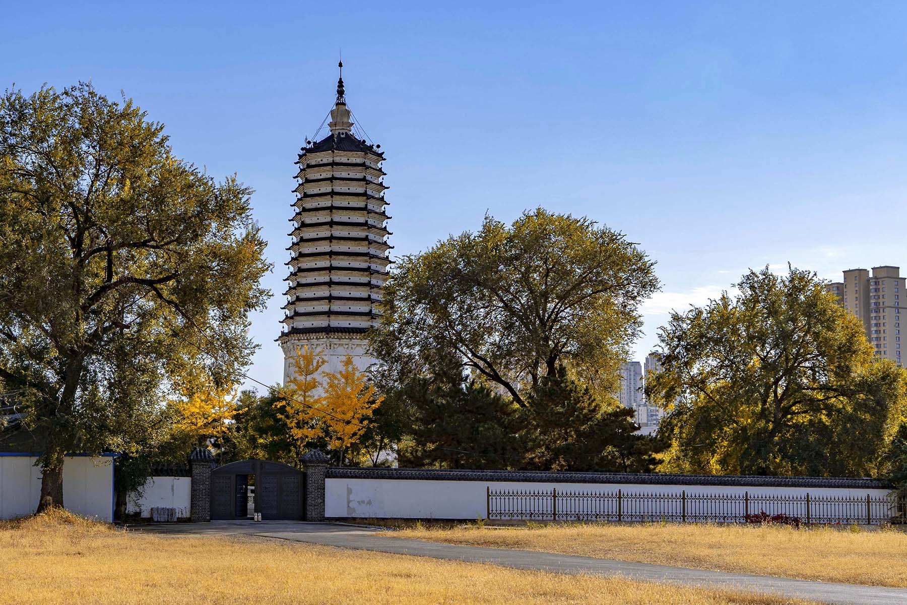 寺公园内的秋色很美盛京碑林公园大门沈阳(净光无垢舍利塔)始建于唐代
