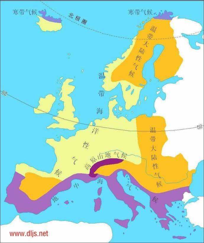 南欧国家濒临地中海,气候类型以地中海气候为主.