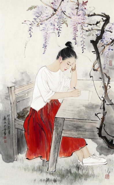 近现代画家赵永夫仕女图精选画作