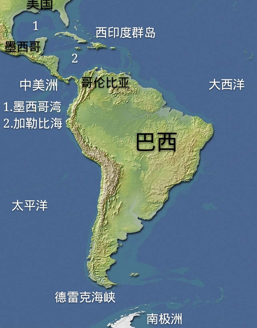 位于南美洲北部,亚马孙河中下游,介于圭亚那高原和巴西高原之间,西接