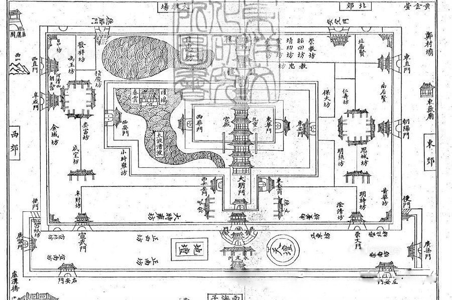 图为明朝北京城格局图北京是在元大都的基础上发展而来的.