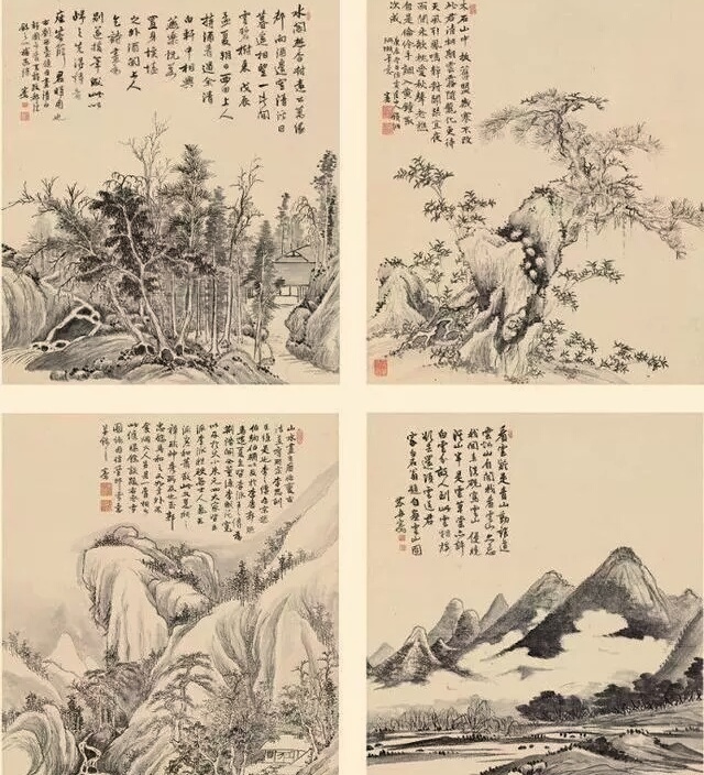 清代画家沈宗骞山水人物作品欣赏