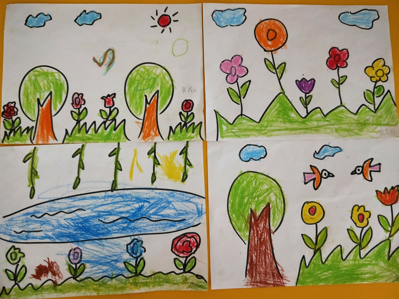 燕子春天儿童画 - 高清图片，堆糖，美图壁纸兴趣社区