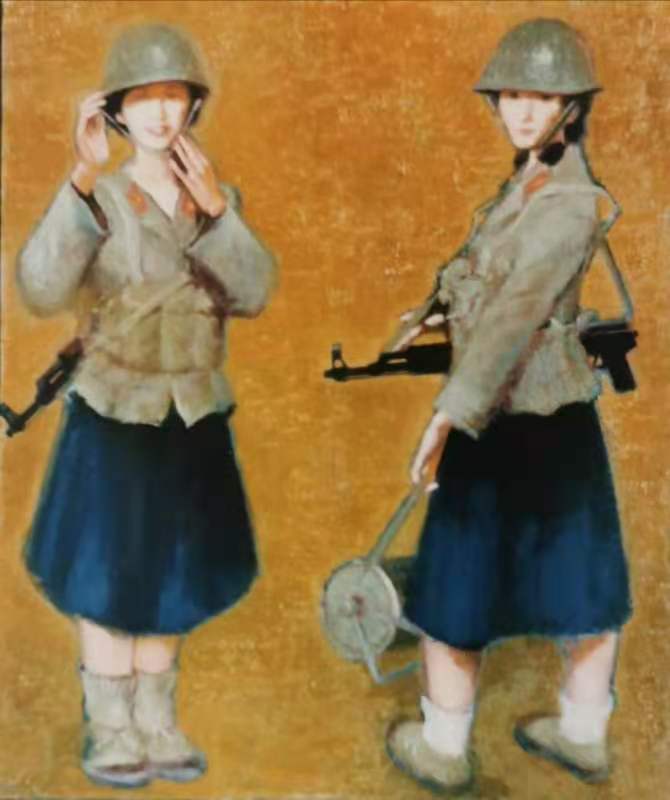 《女兵》习作 70x60cm 1987年