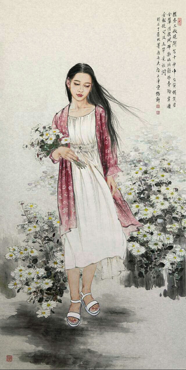 近现代画家赵永夫仕女图精选画作