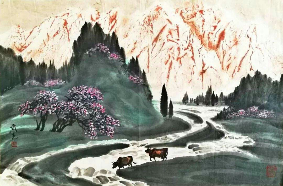 画家舒春光大师的大漠山水画别有风味精选作品