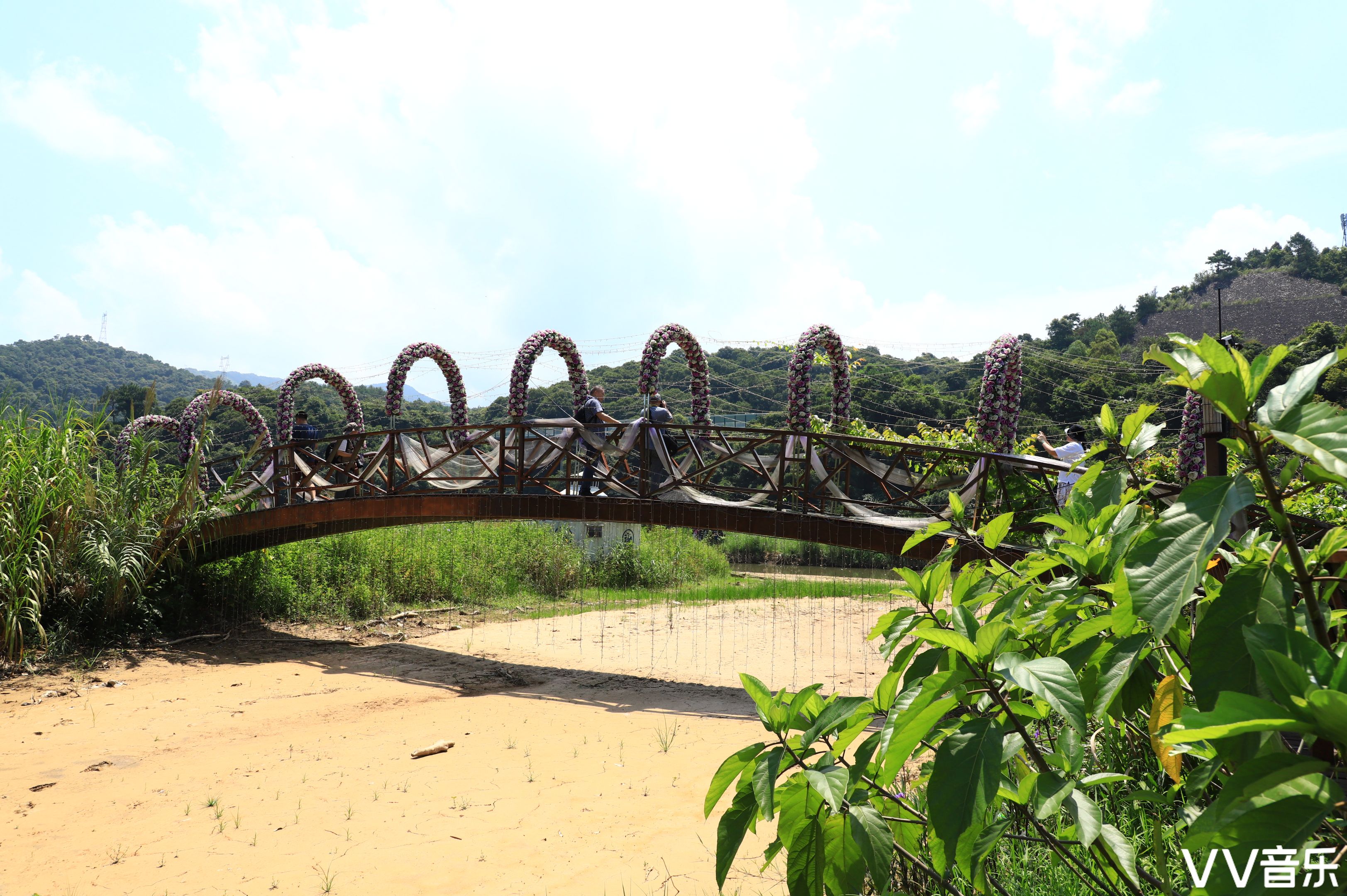 阳光明媚的鹤鸣洲湿地公园