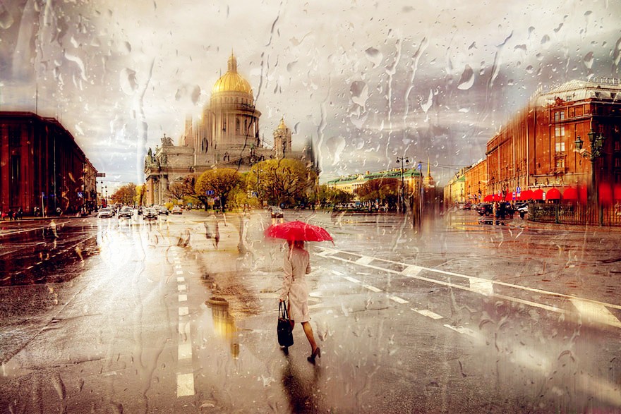宛若油画般的雨天街头摄影
