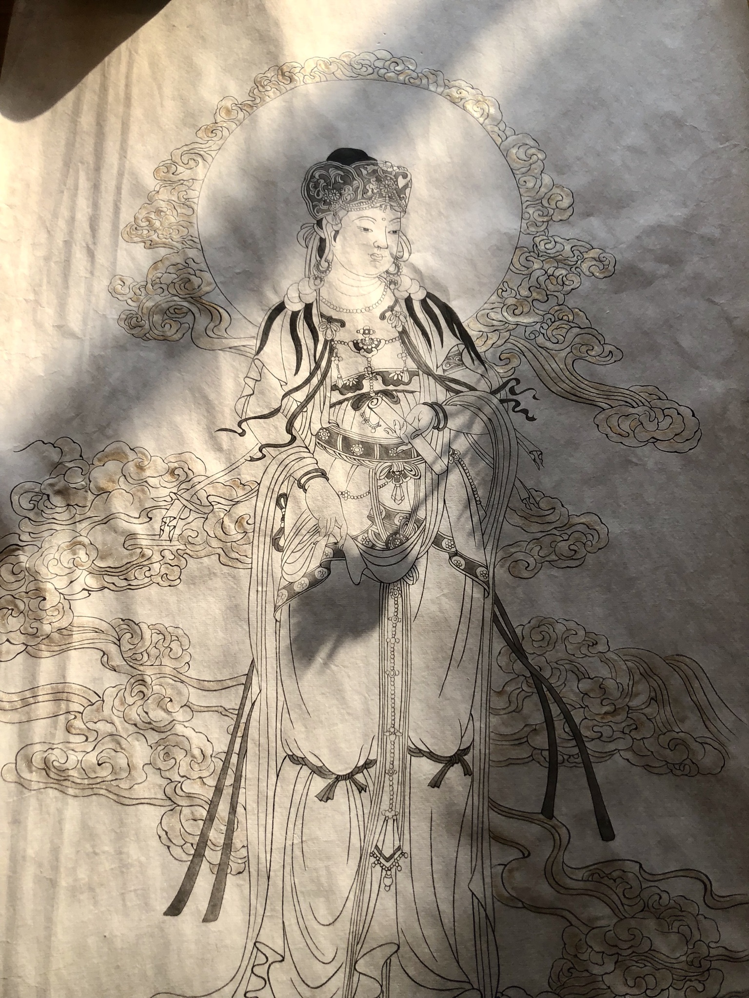 灵谷山房工笔手绘佛像系列课程第4期文殊菩萨像