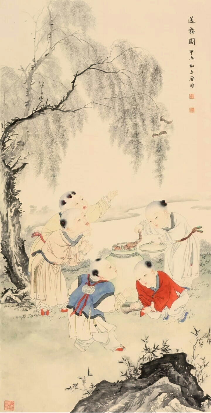 其线描《观音》《驭龙观音象》《善财童子观音》,又见其线描功力之不