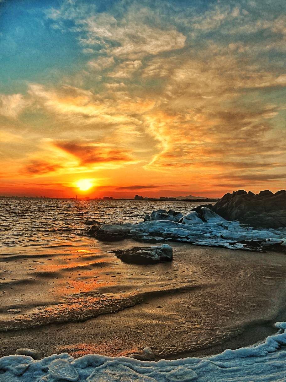 老虎石海上公园观晚霞