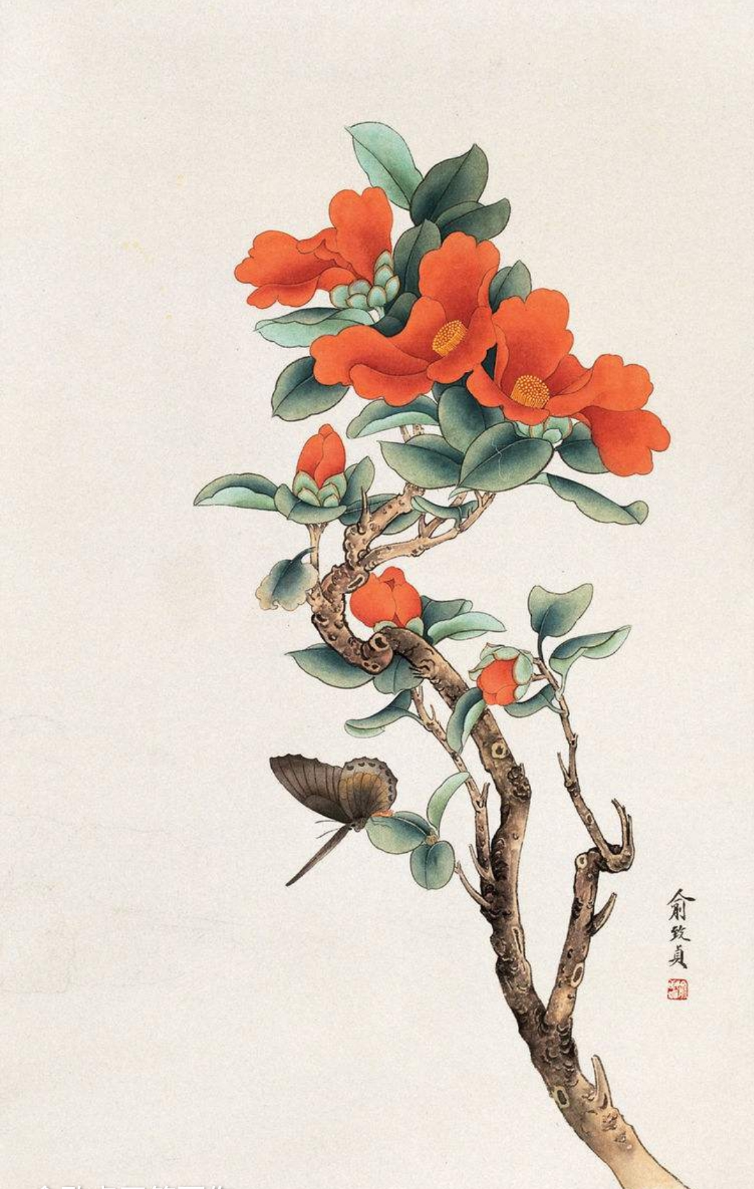 中国著名工笔画女画家俞致贞花鸟作品赏析