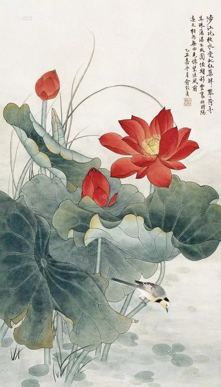 中国著名工笔画女画家俞致贞花鸟作品赏析