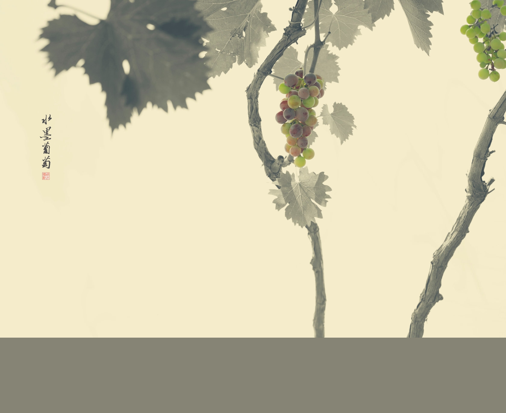 水墨葡萄画意摄影