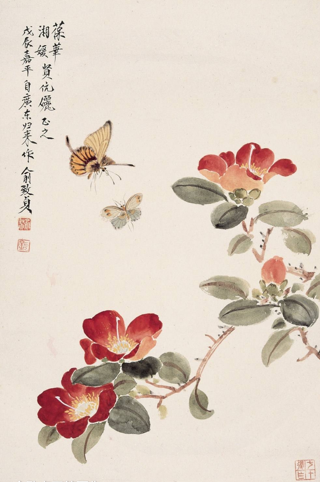 中国著名工笔画女画家俞致贞花鸟作品赏析