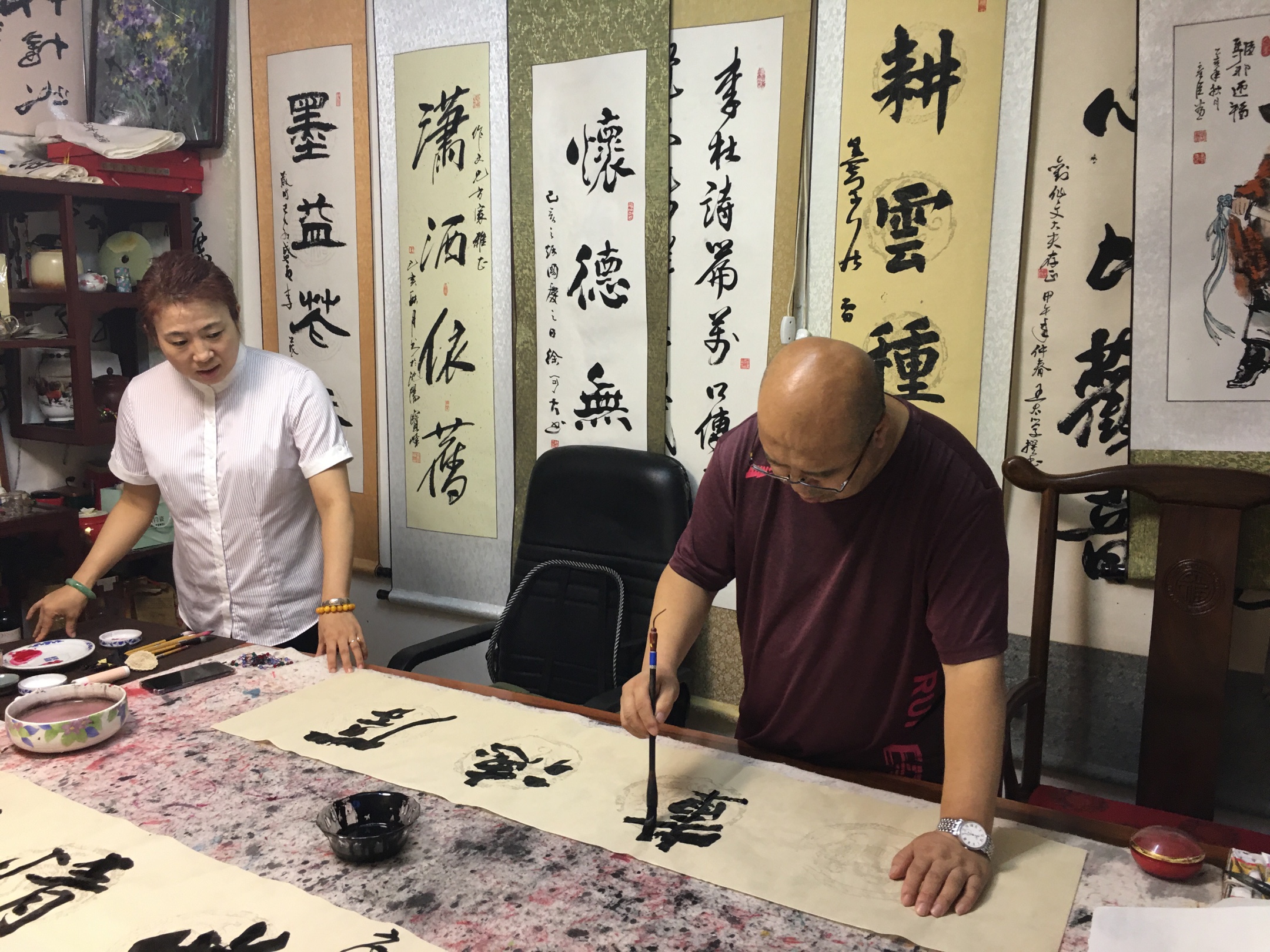 中国著名书法家雷鹏飞大师书写此情可颂应约刘作文医生书画室于千年