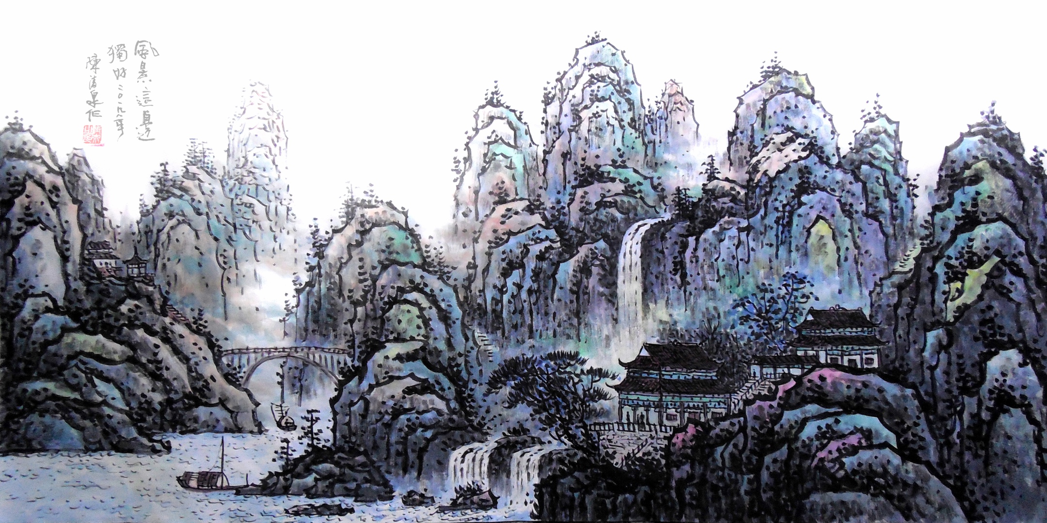 红墙画家陈清泉山水画有着鲜明的时代气息雄浑博大气势恢宏