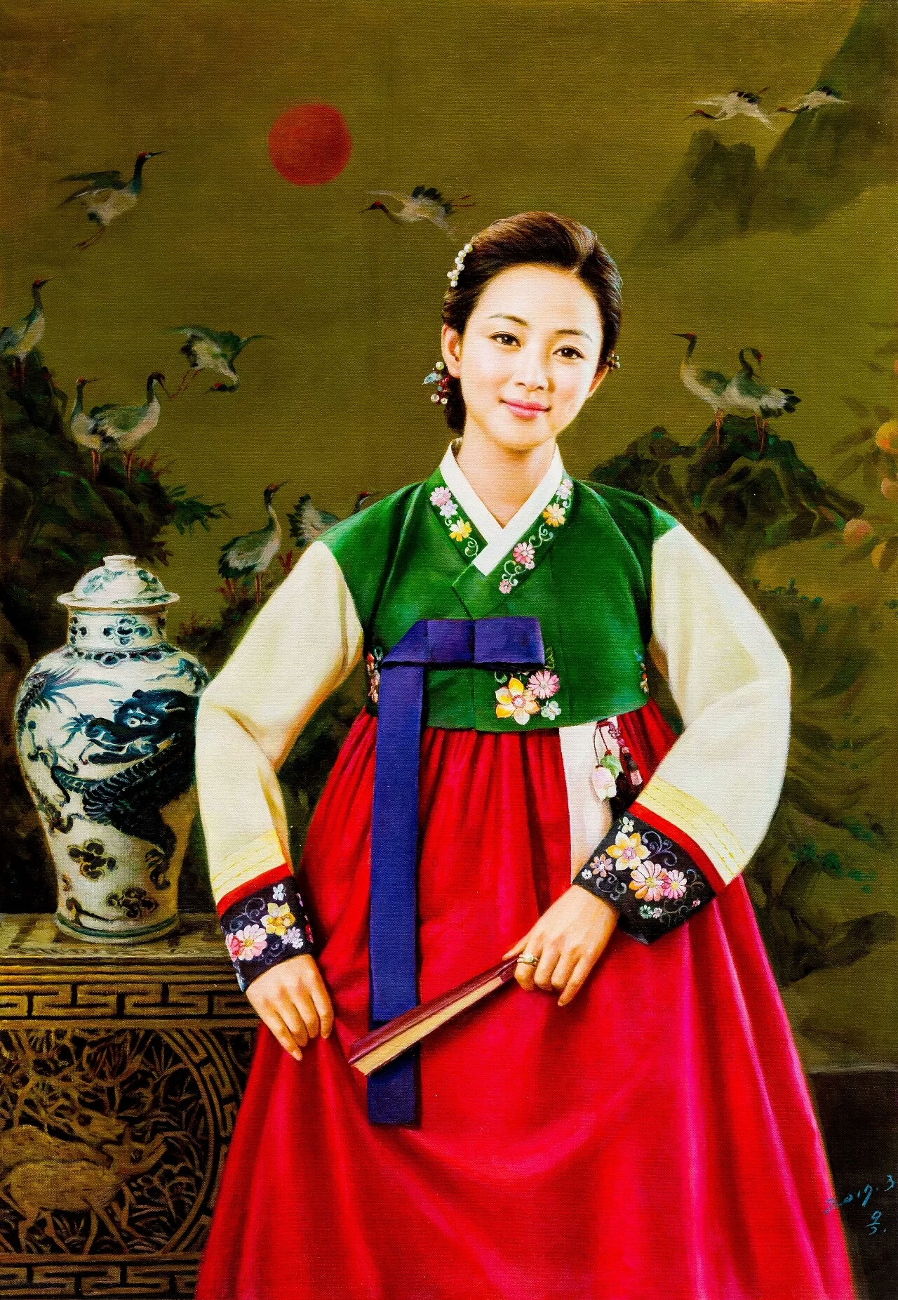 看看朝鲜油画中的美女美不美?