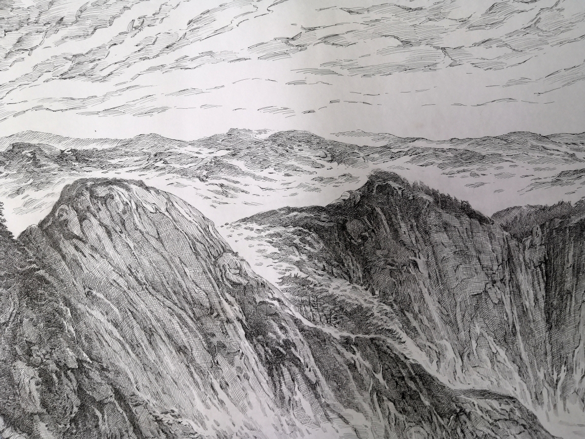 看看我们的河山李渝基新钢笔画欣赏