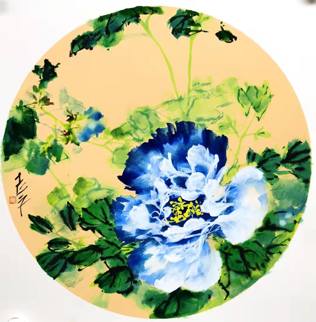 【首发】世界第一牡丹画家张志文《牡丹画》三