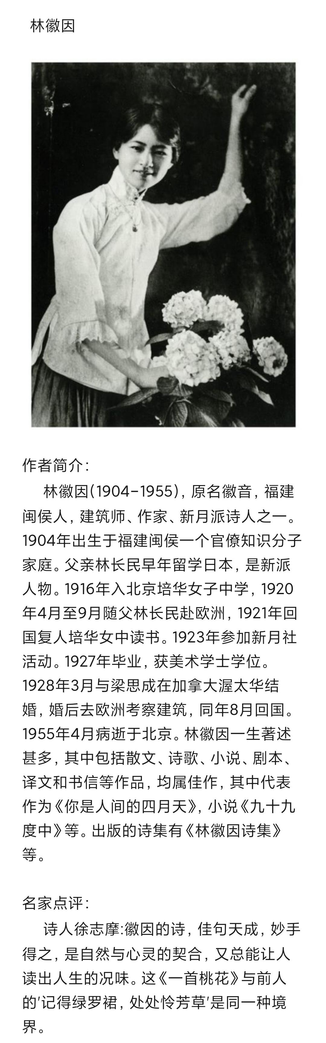 《一首桃花》 作者:林徽因 诵读:夕阳