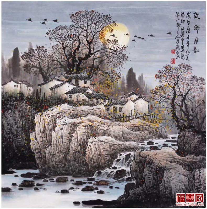 国画风景鉴赏张月岗精品风景画叹为观止矣