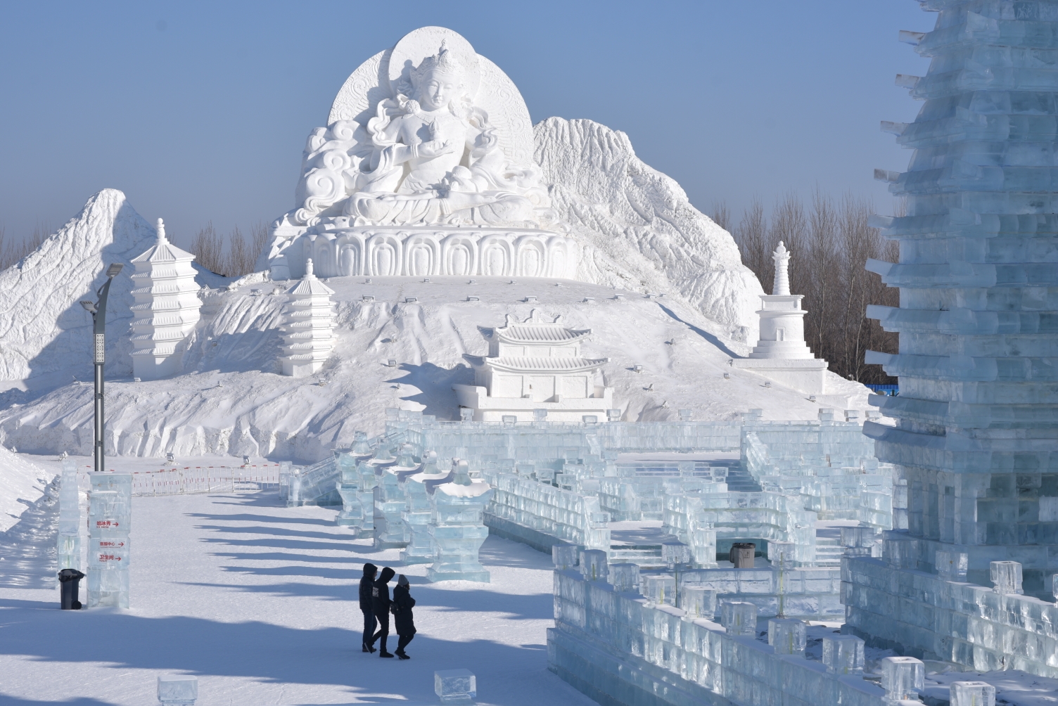 冰雪瑜伽哈尔滨冰雪大世界瑜伽秀