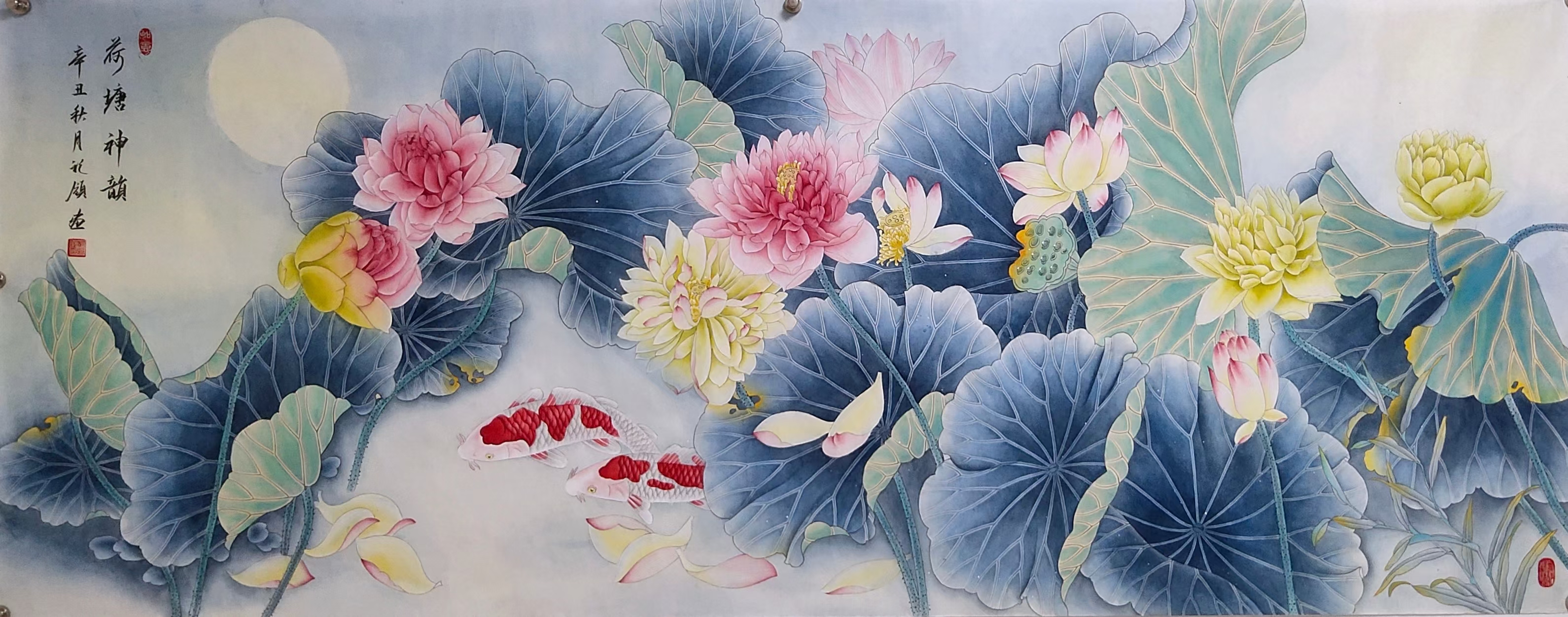 著名画家胡记领工笔牡丹作品赏析妙笔生画