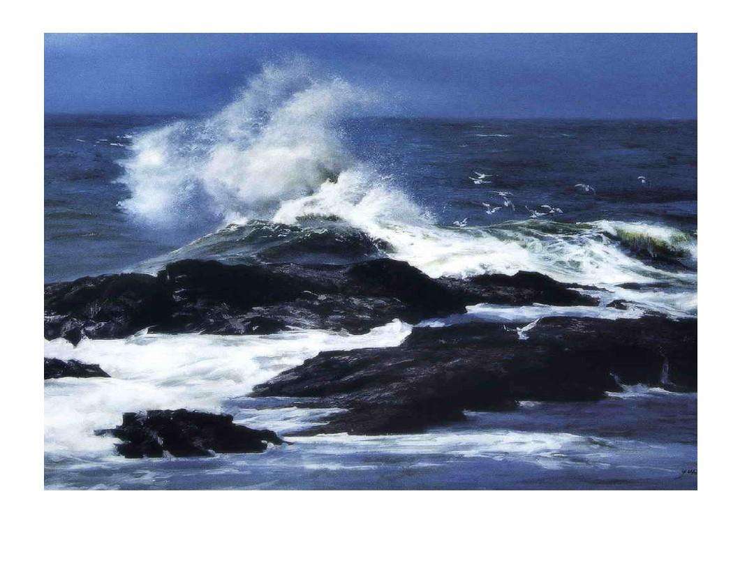 海鸥在暴风雨来临之前呻吟着,——呻吟着,它们在大海上飞窜,想把自己