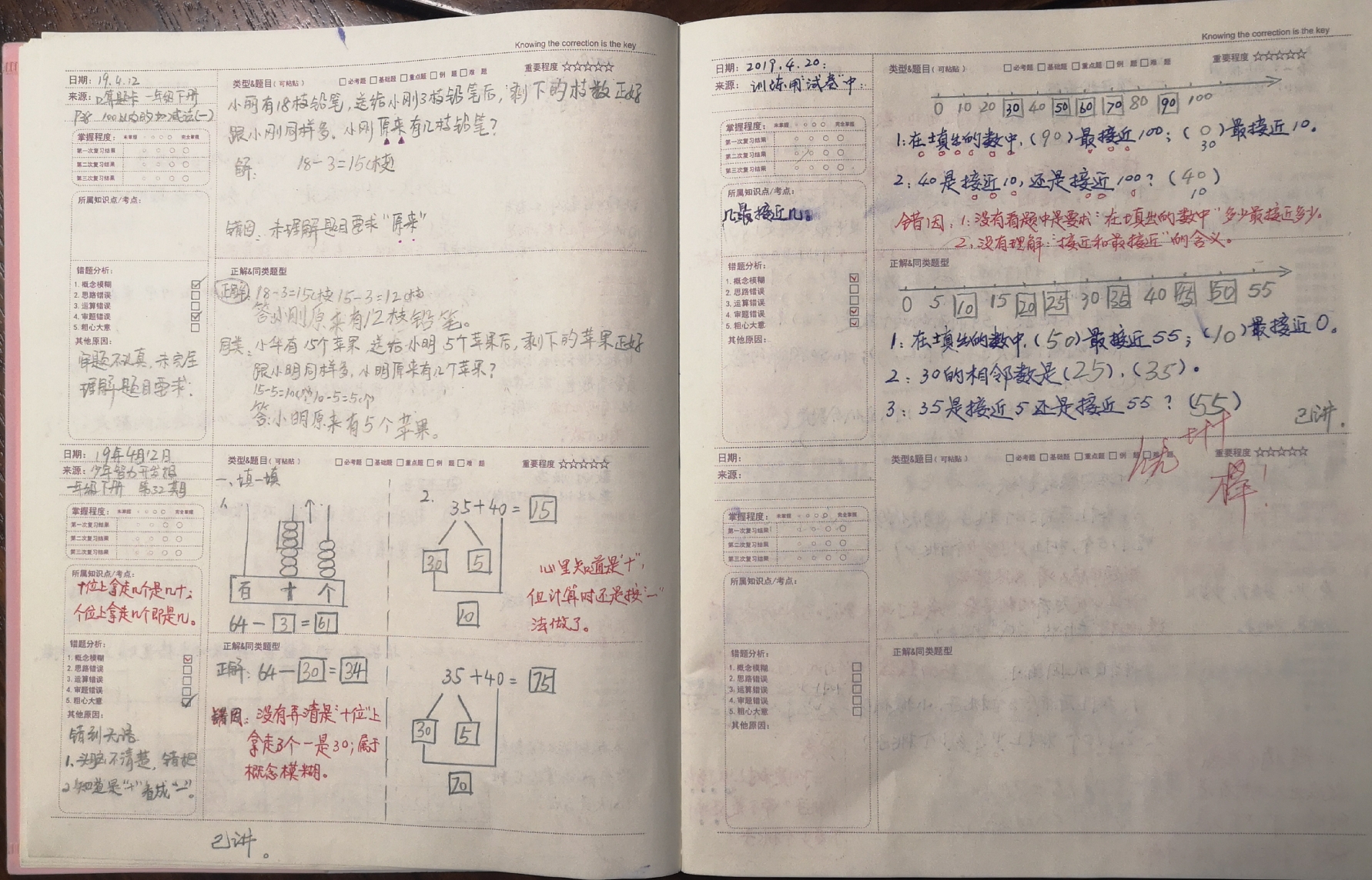 卫思齐的数学纠错本