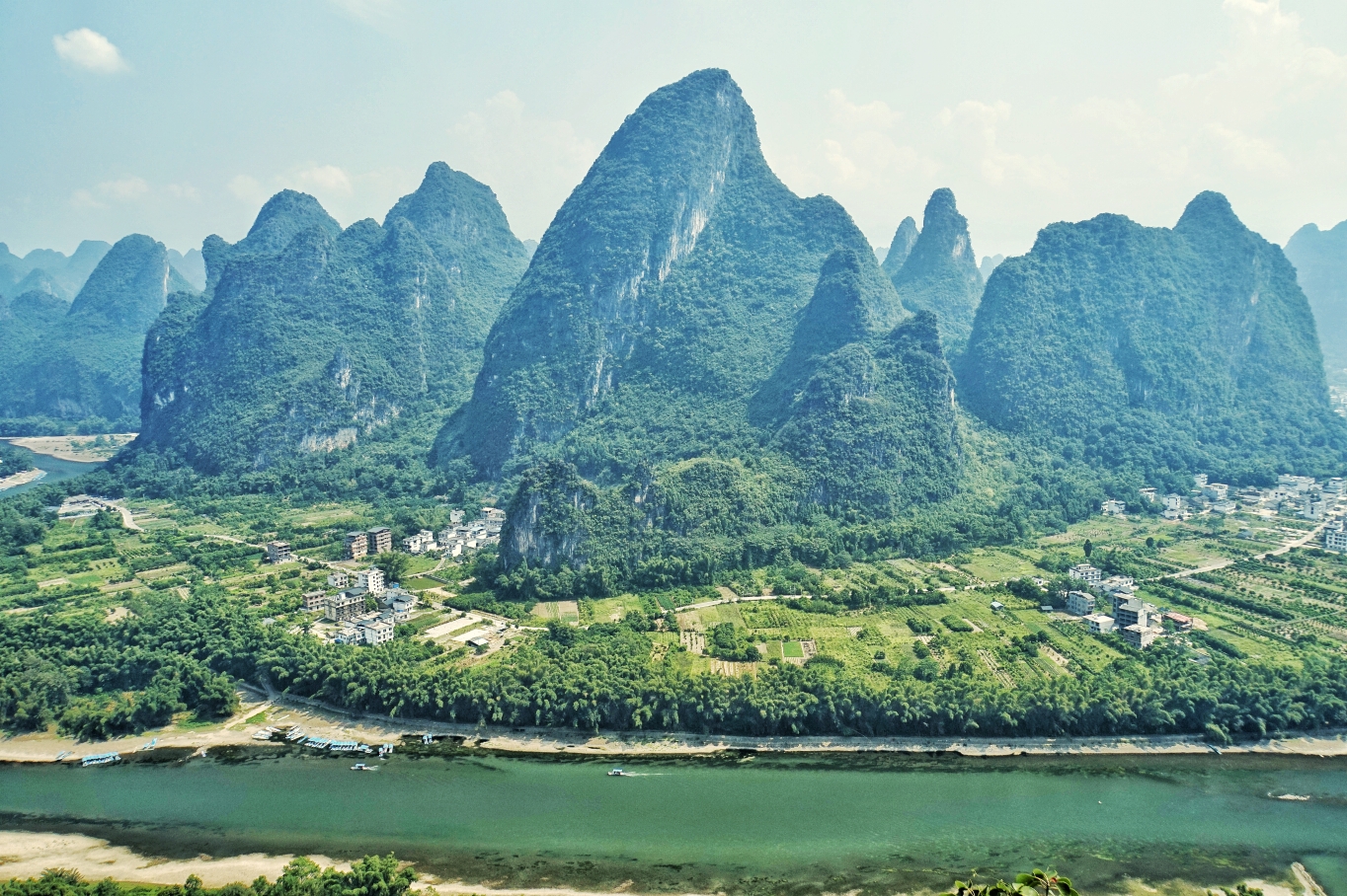 桂林漓江黄布滩,漓江第一湾仙人台及九马画山