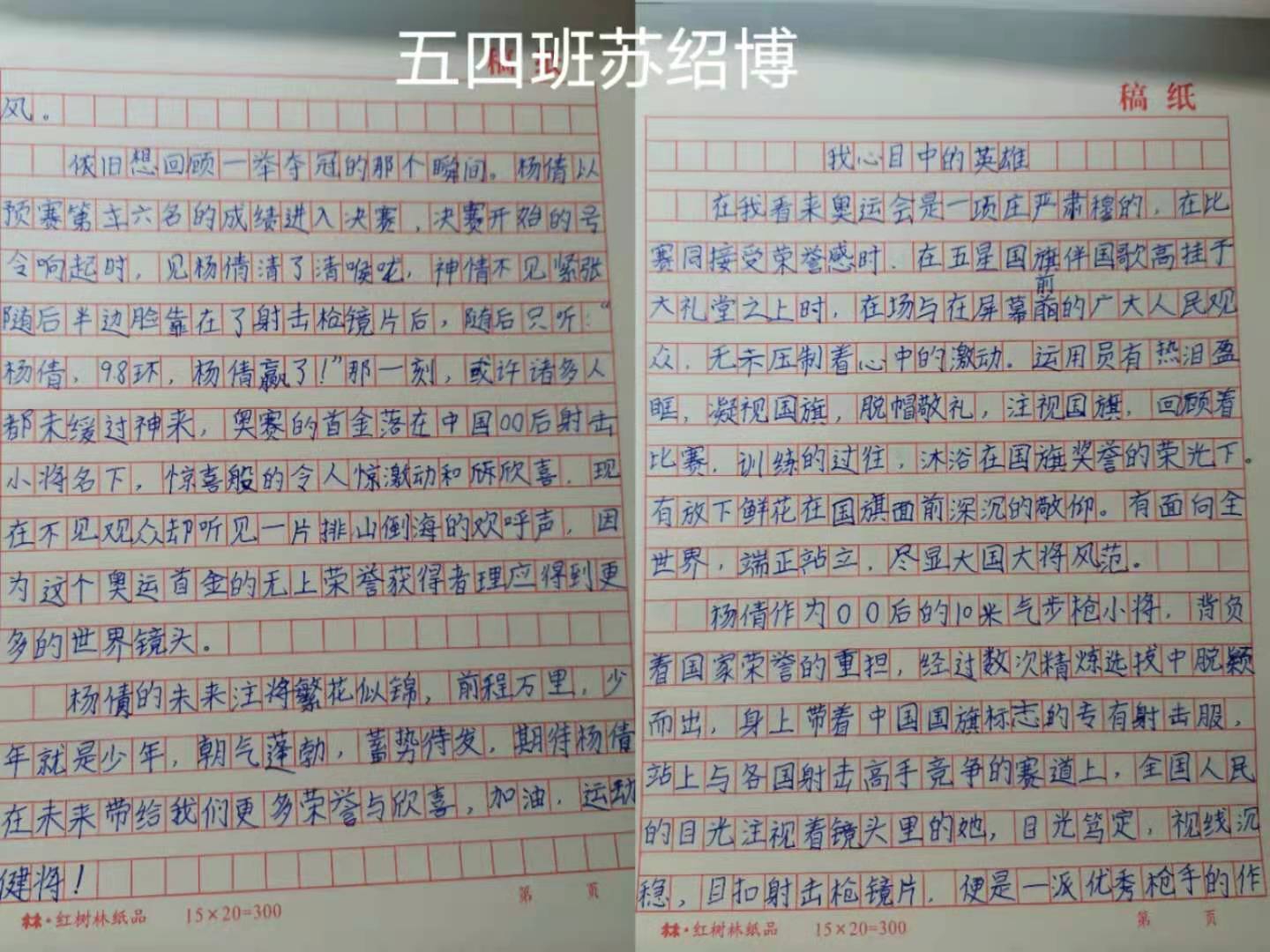 我心中的英雄盤庚小學五四中隊暑期系列作文奧運篇二