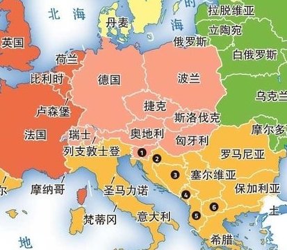 欧盟地图国家分布图图片