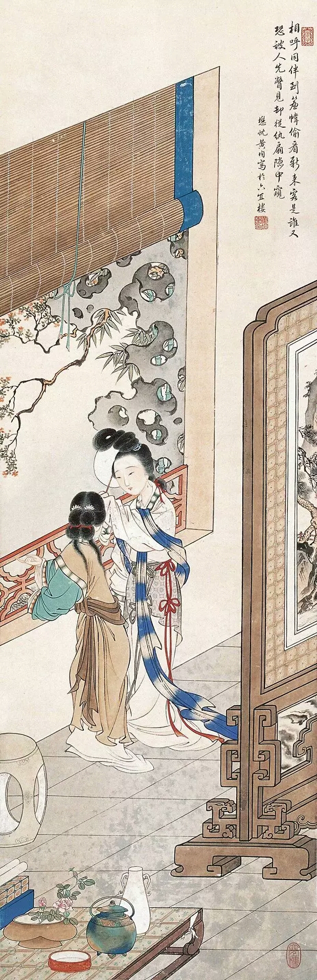中国著名工笔画黄均大师仕女图精选画作赏析a篇