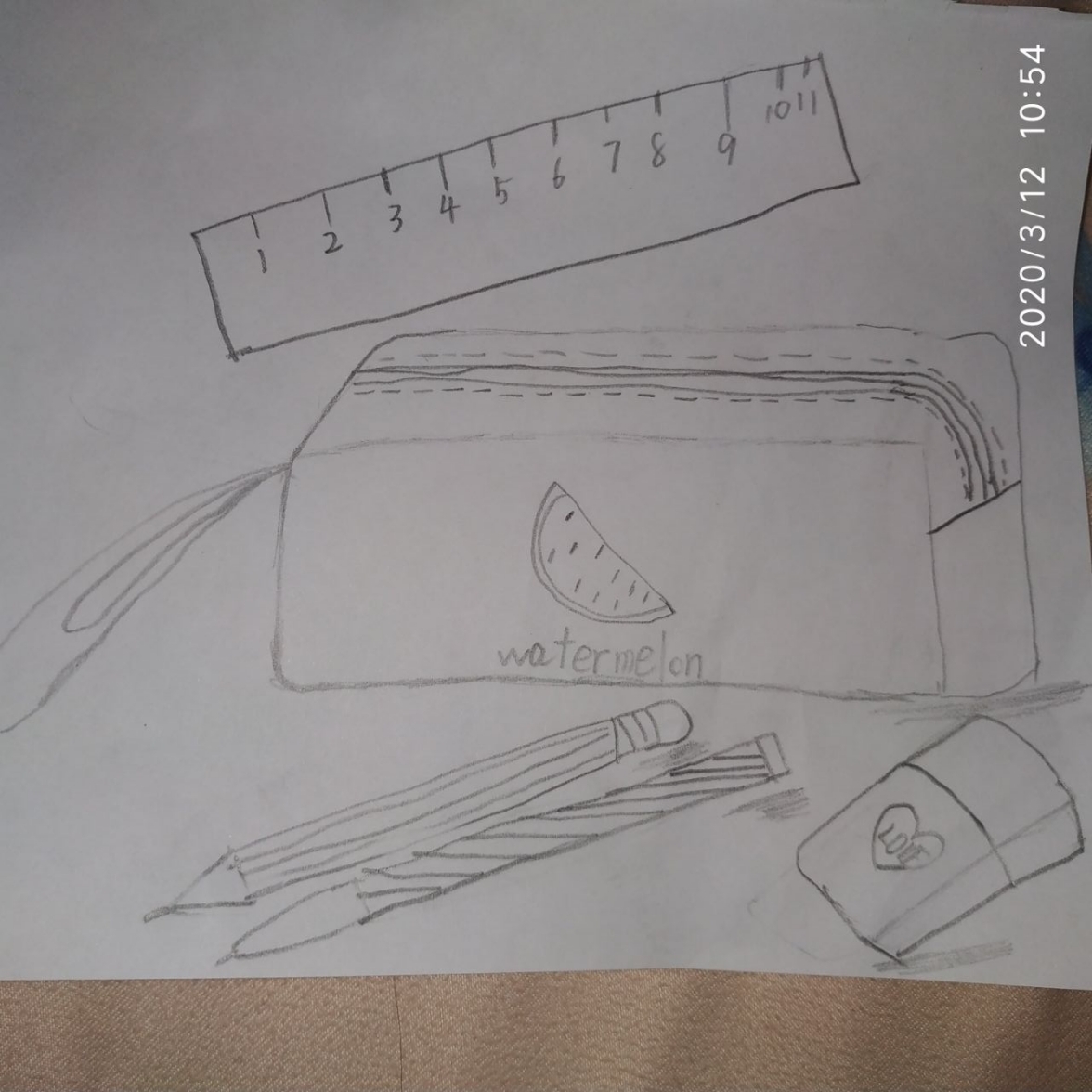 停课不停学文具写生学生作业展示厚小三年级快乐美术课