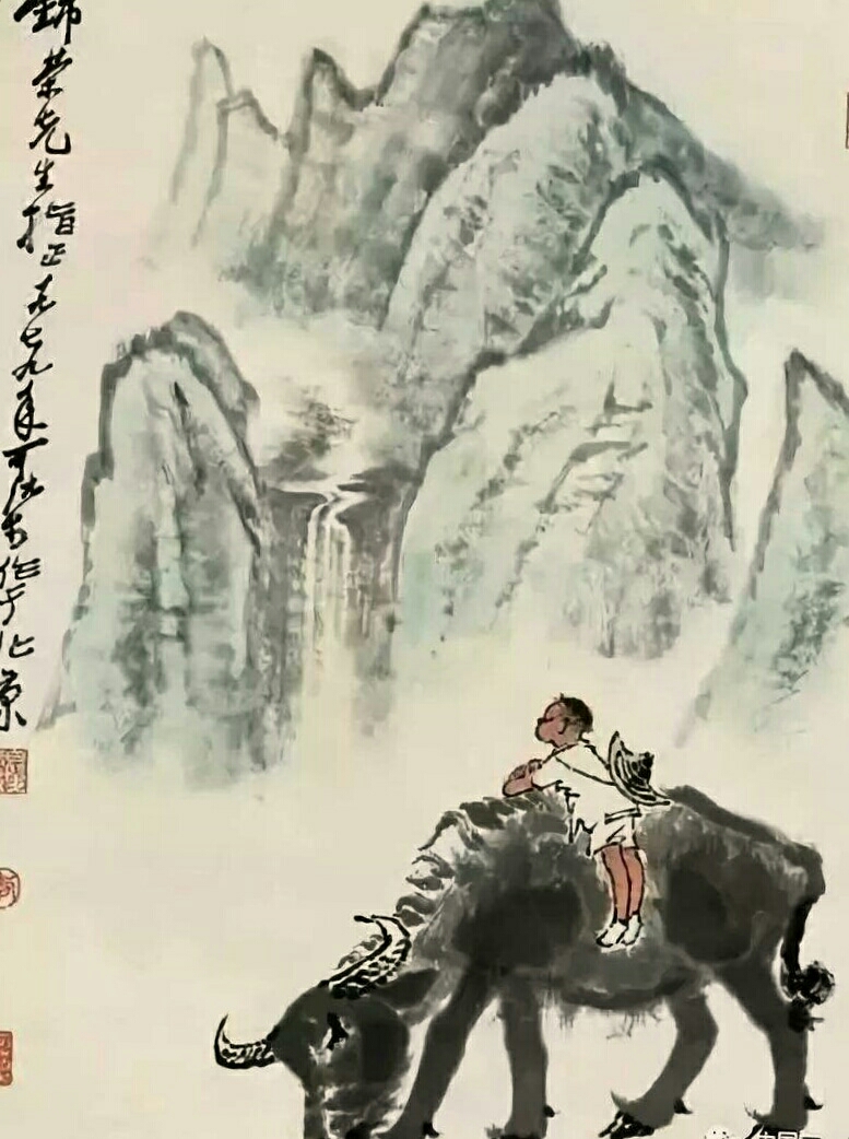 73 潘天寿画牛作品图片源自微信网络百度摘录收藏并分享二零一九年