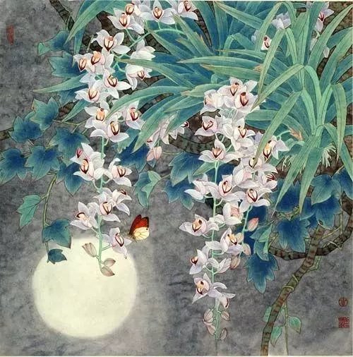 塞外云天 更喜严寒恋雪霜,四君子伴共雅芳.