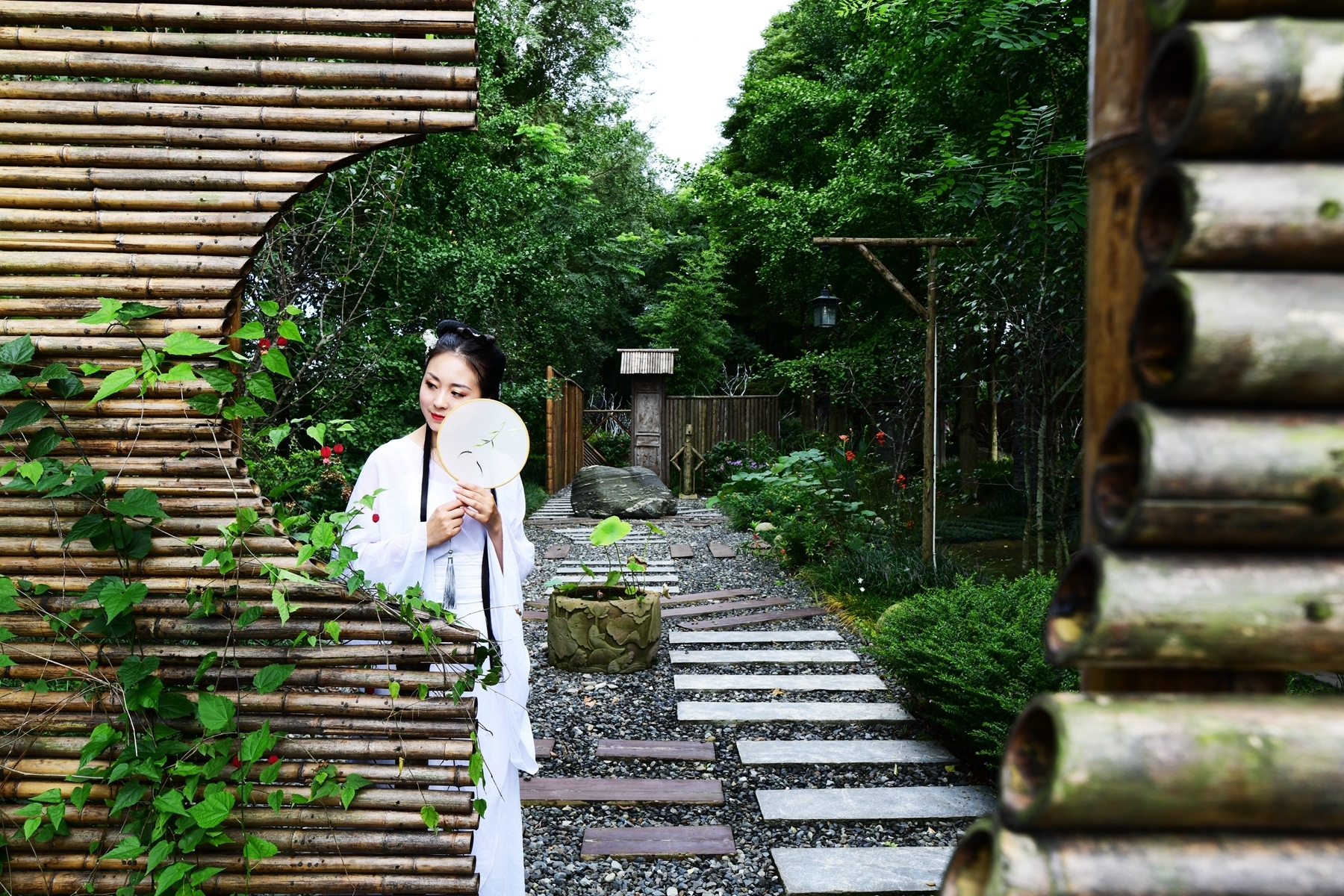 环境人像拍摄一摄於温江金万花生态院