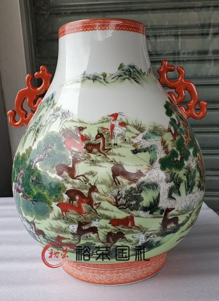 福禄双全粉彩对瓶大师匠心之作