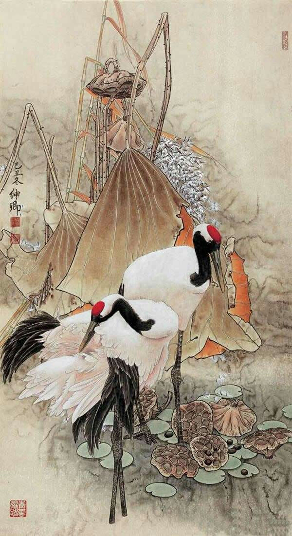 四月十日,作品《泽原春明》参加第二届中国当代著名花鸟画家作品展览