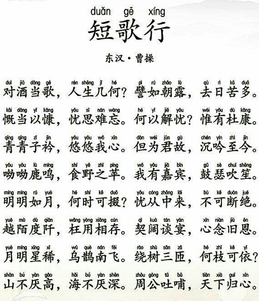 第八期全民悦读52位名师52首诗名师晓河赏析短歌行