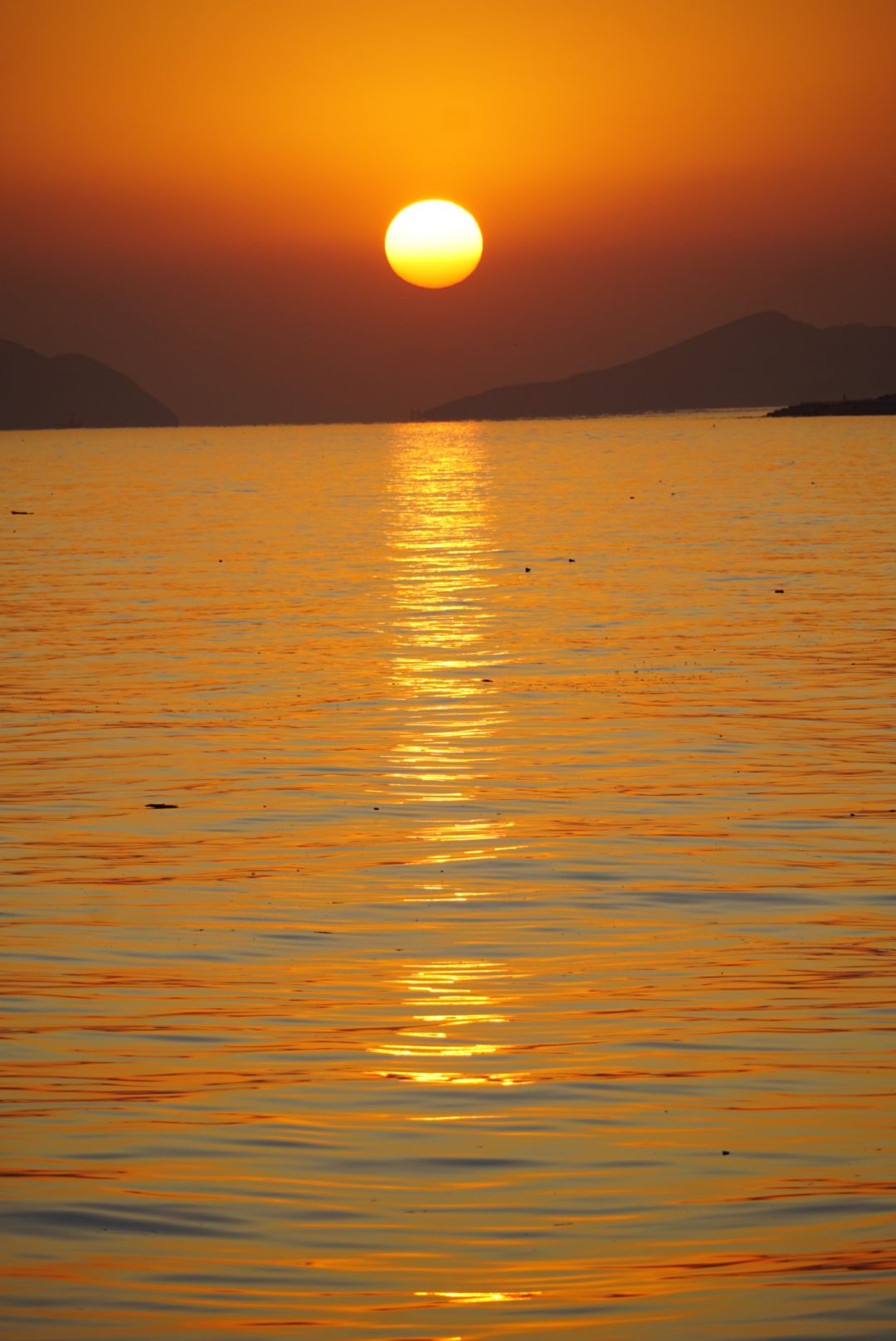 日出东方红似火 海水微澜泛金波