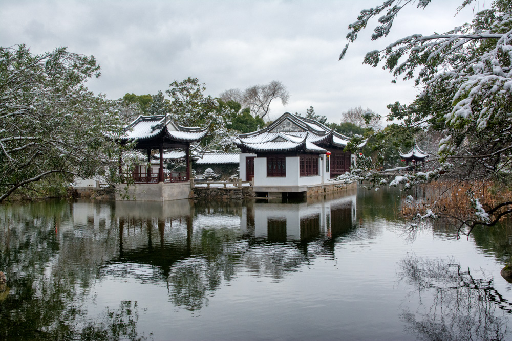 雪后古漪园美的让人如痴如醉