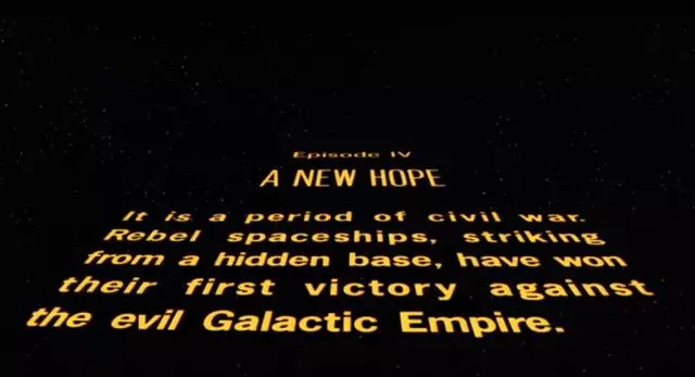 片头的滚动黄色字幕说起星球大战这个名字,算得上是人尽皆知了.